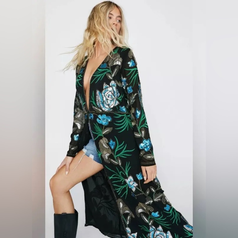 Nastygal NWT beaded kimono